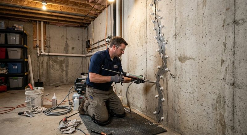 Basement Crack Repair in Flowery Branch, GA