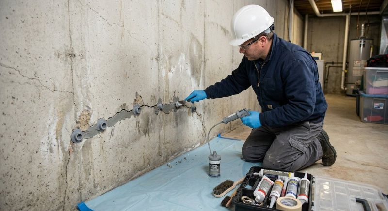 Basement Crack Repair in Flowery Branch, GA