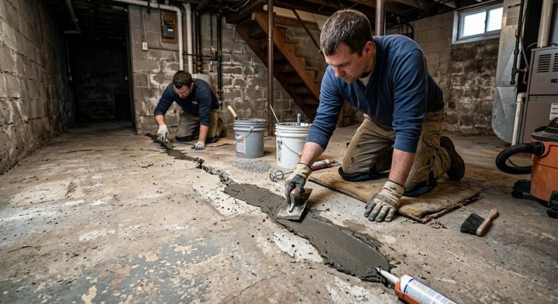 Cracked Basement Floor Repair in Flowery Branch, GA