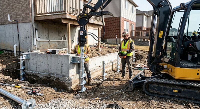 Helical Piers Installation in Flowery Branch, GA
