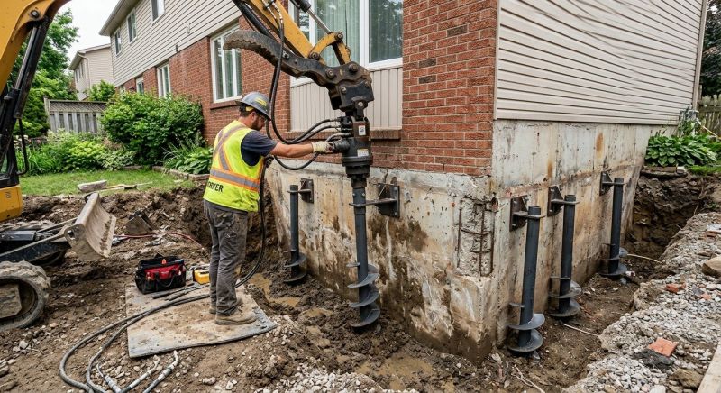 Helical Piers Installation in Flowery Branch, GA