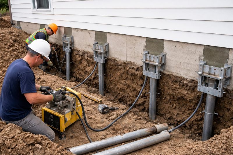 Helical Piers Installation in Flowery Branch, GA