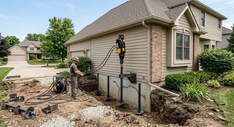 Helical Pile Installation in Flowery Branch, GA
