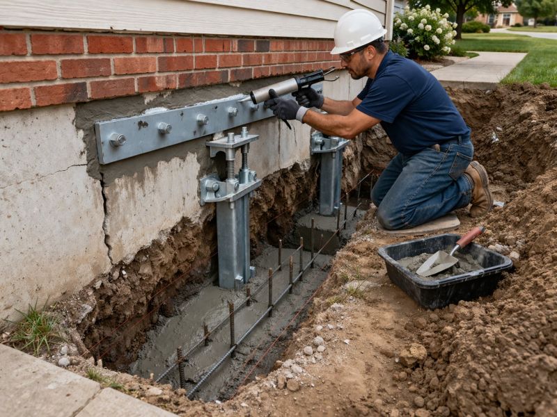 Sinking Foundation Repair in Gwinnett County, GA