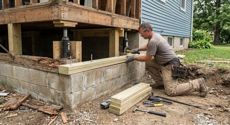 Sinking Foundation Repair in Hoschton, GA